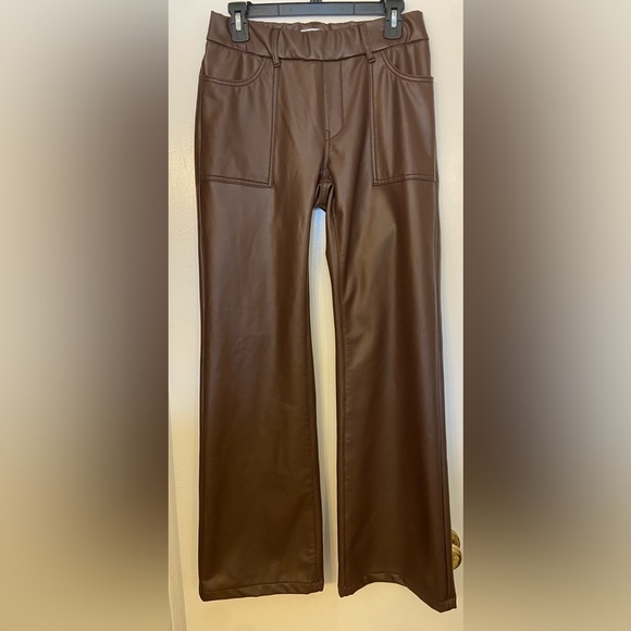 Bevy Flog Christine Vegan Leather Pants Brown Size 27 - Picture 3 of 9